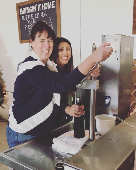 Tracy (left) with our Marketing Director Karina during a Pac Day Event at the Yolo Brewing Company.
