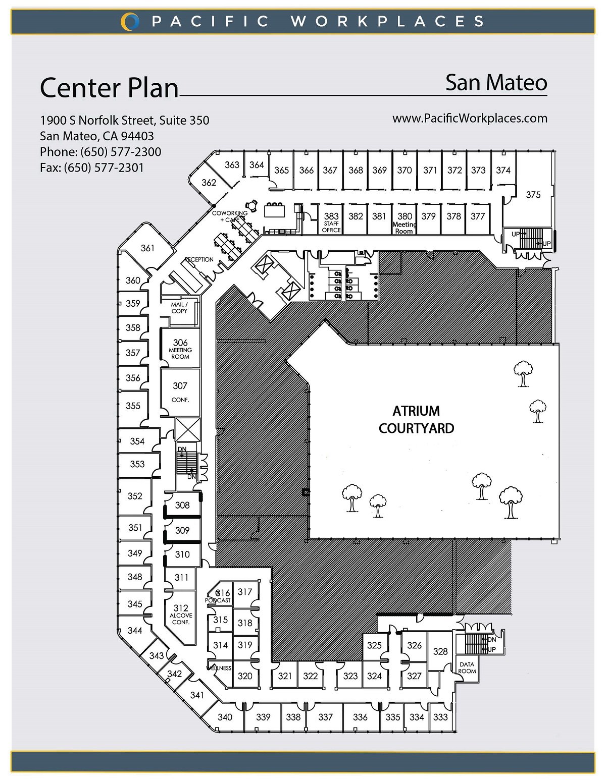 Pacific Workplaces San Mateo Floor Plan 020321