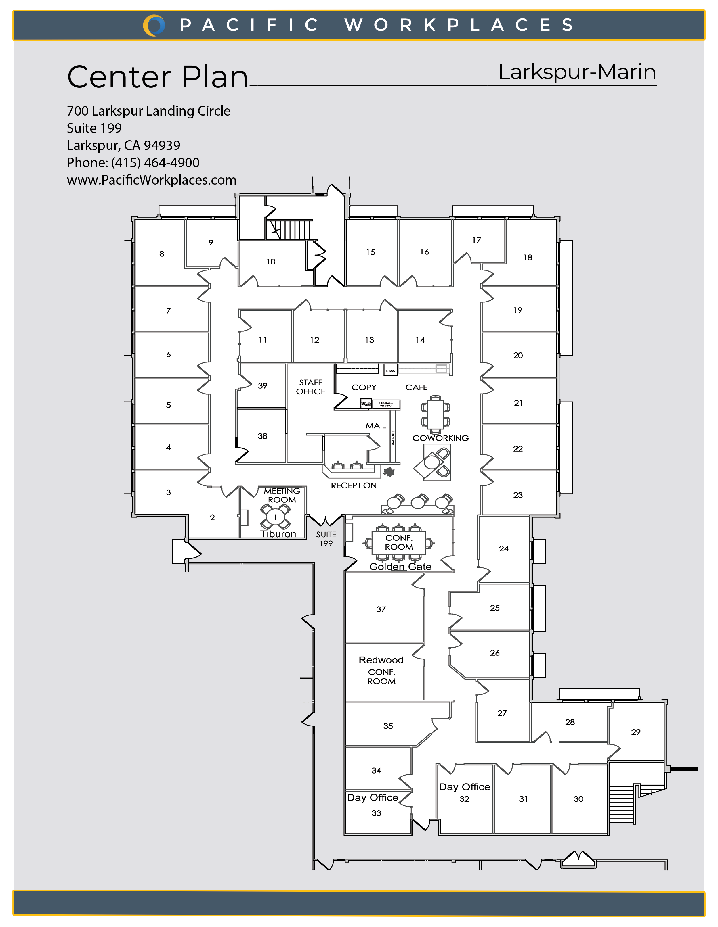 Pacific Workplaces Marin Floor Plan 030422