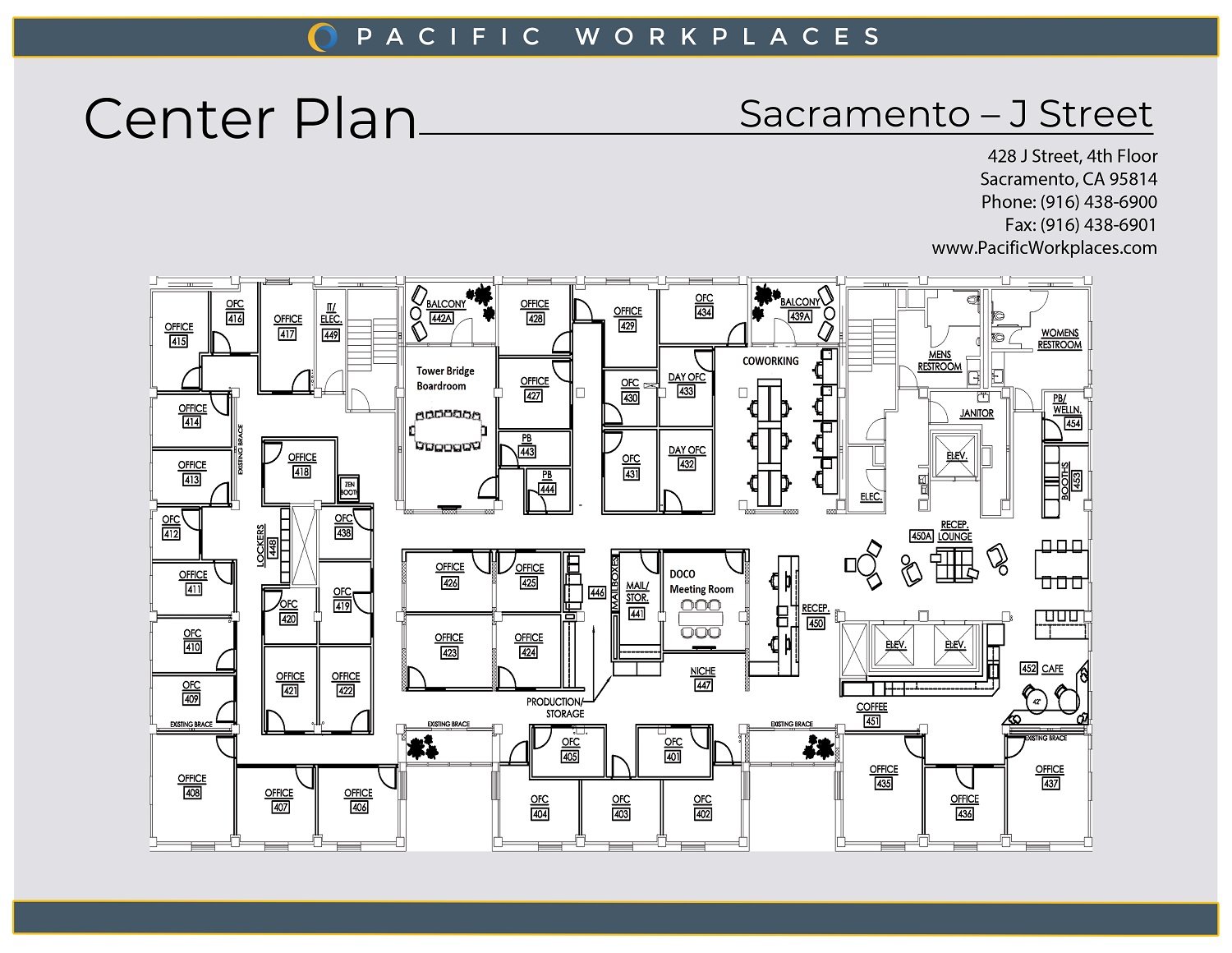 Pacific Workplaces Sacramento J Street Floor Plan 050222