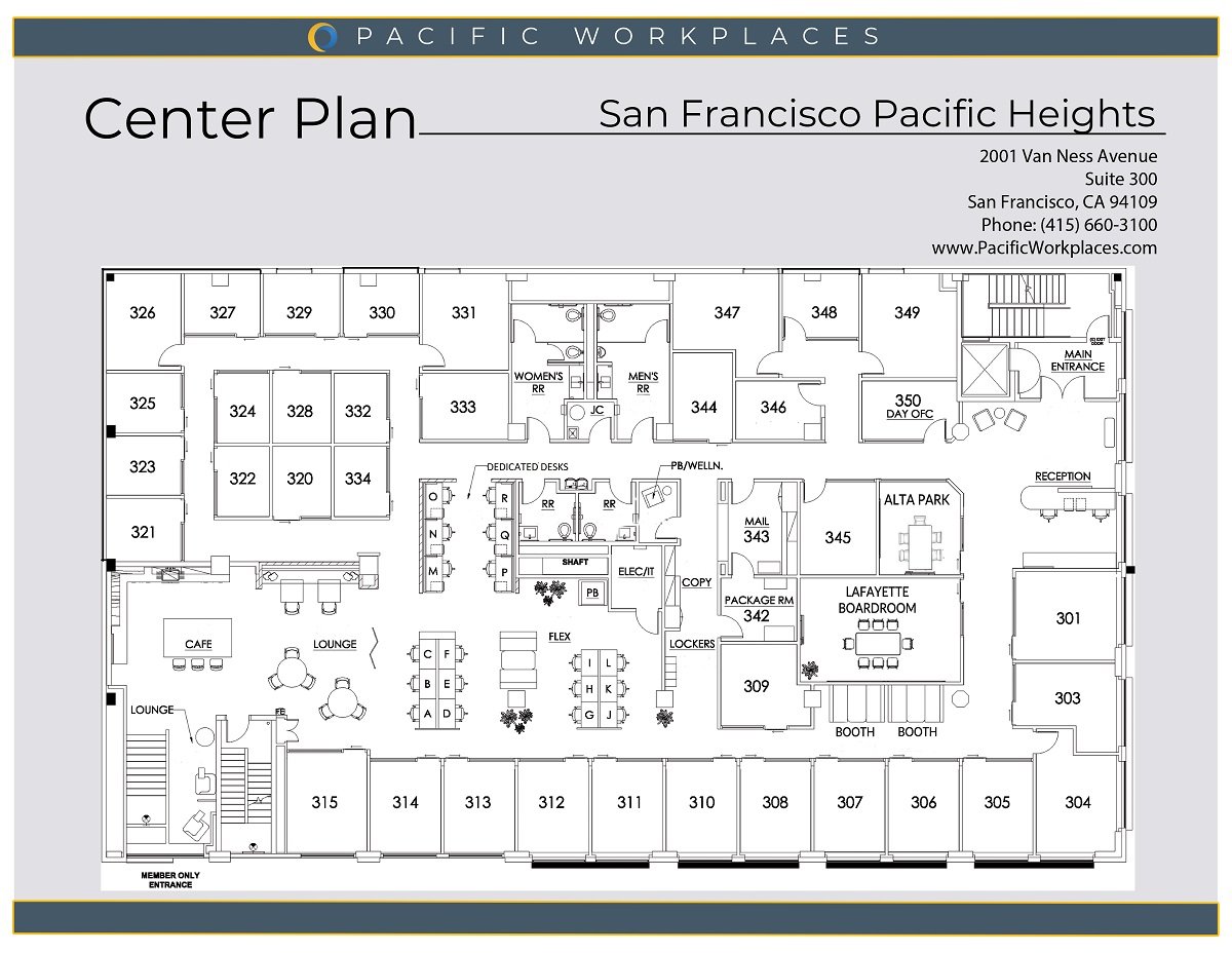 Pacific Workplaces San Francisco Pacific Heights Floor Plan 110822