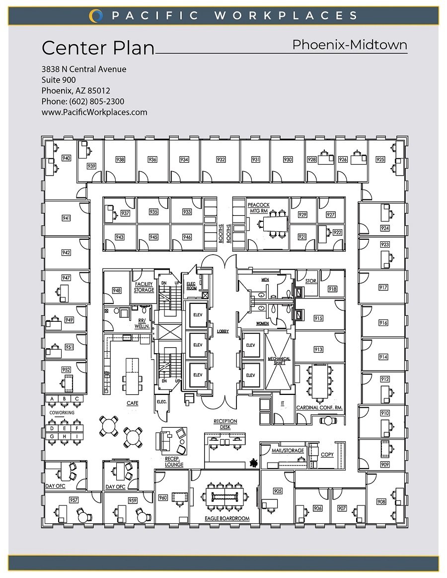 Pacific Workplaces Phoenix Floor plan 022123