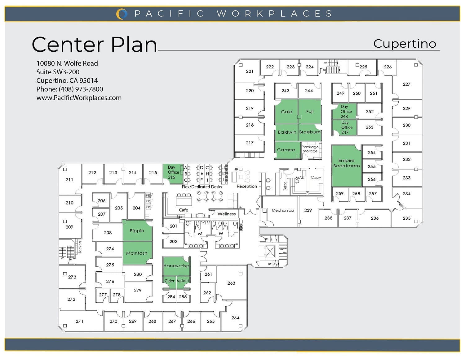 Pacific Workplaces Cupertino Floor Plan 111725