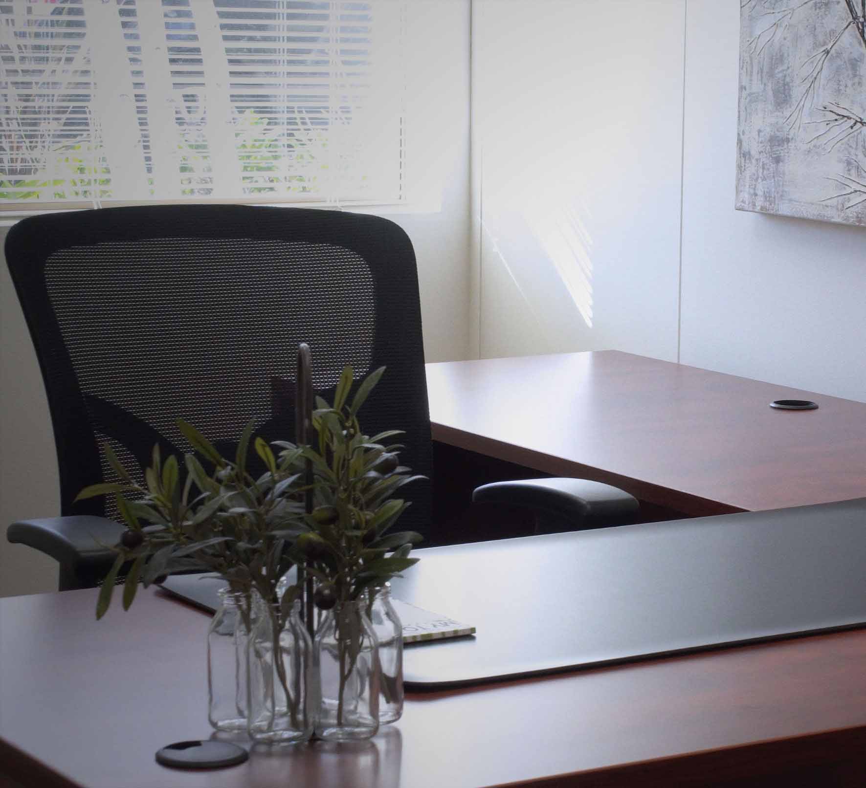 Chair at desk in coworking space in Marin