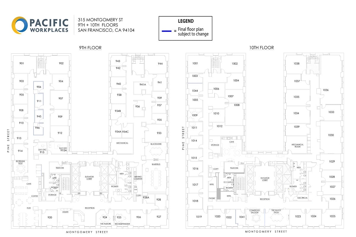 Pacific Workplaces Downtown San Francisco Floor Plan 032526