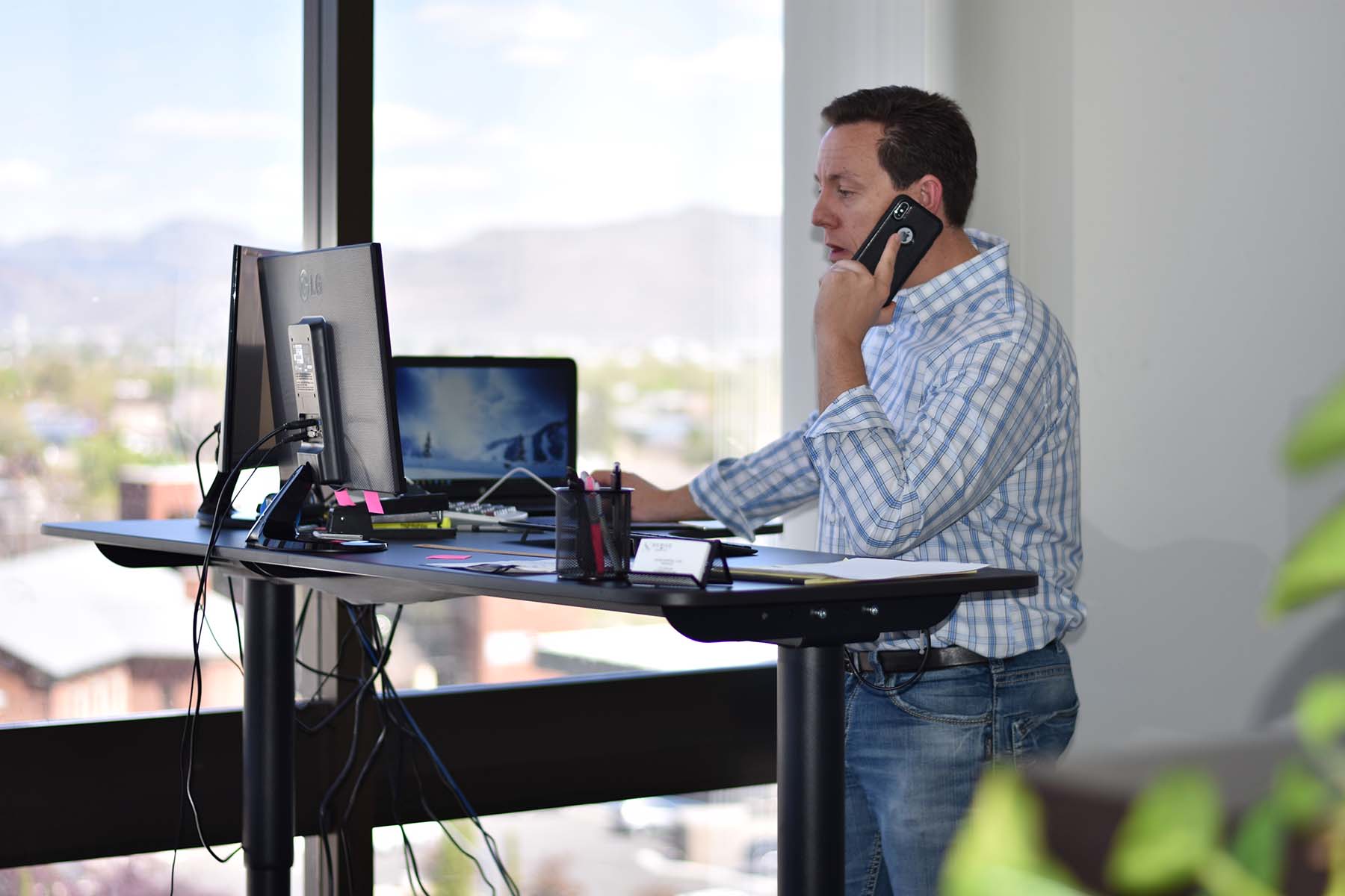 Man at desk in coworking space in Reno